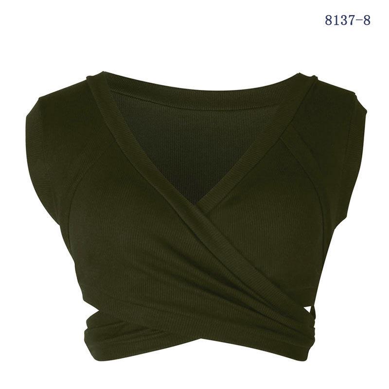 European and American women's clothing, sleeveless straps, short pullover vest for women, outer wear, bottom top for women's summer