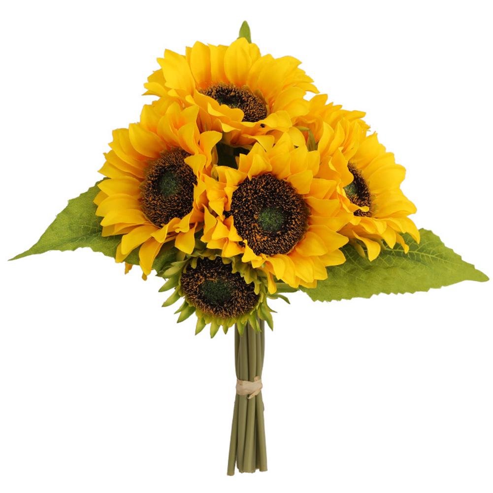 

9 Head Sunflower Artificial Bouquet Made of Silk Simulation Floral Arrangement for Home Office or Event Decoration Purposes