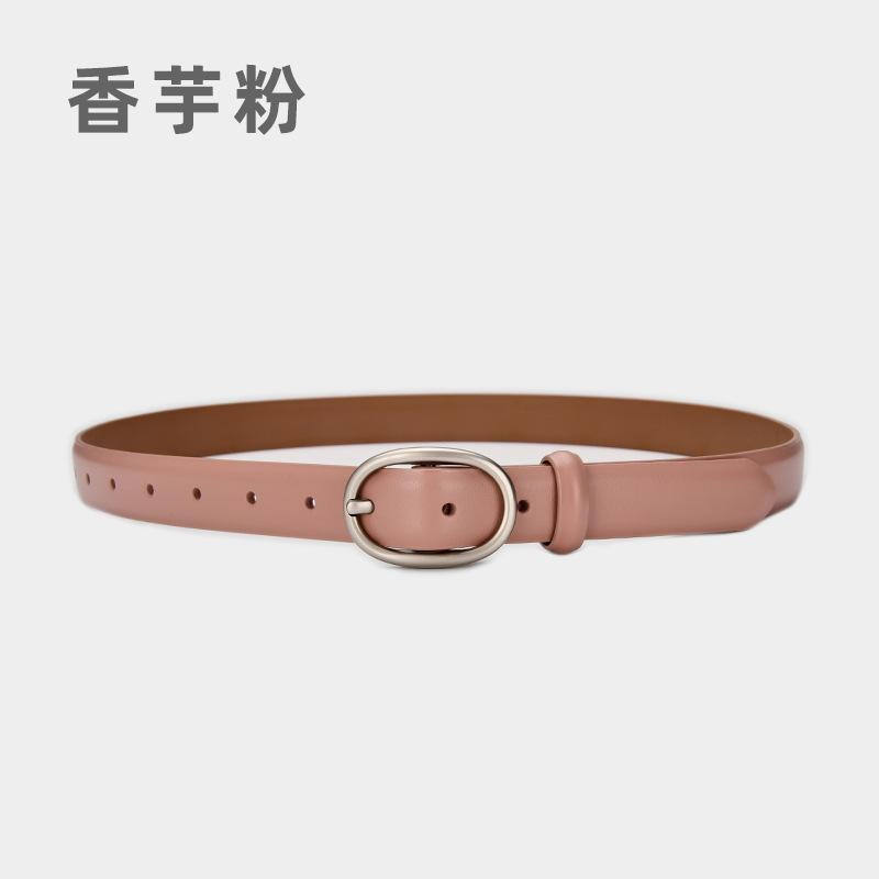 Belt Women'S Winter Casual Jeans With Decorative Thin Belt Cowhide Black Simple Women'S Belt