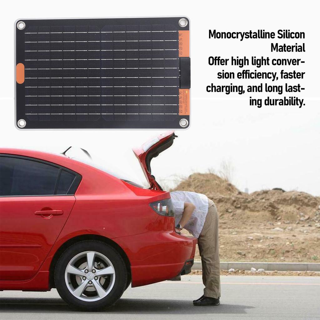 Solar Panel 15W 5V 2A Dual Type C Output Monocrystalline Silicon Portable Solar Panel Charger for Phone Camera Tablet