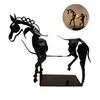 Abstract Horse Sculpture Hollow Horse Statue with Light Metal 3D Animal Figurine Home Office Desktop Decoration Ornament