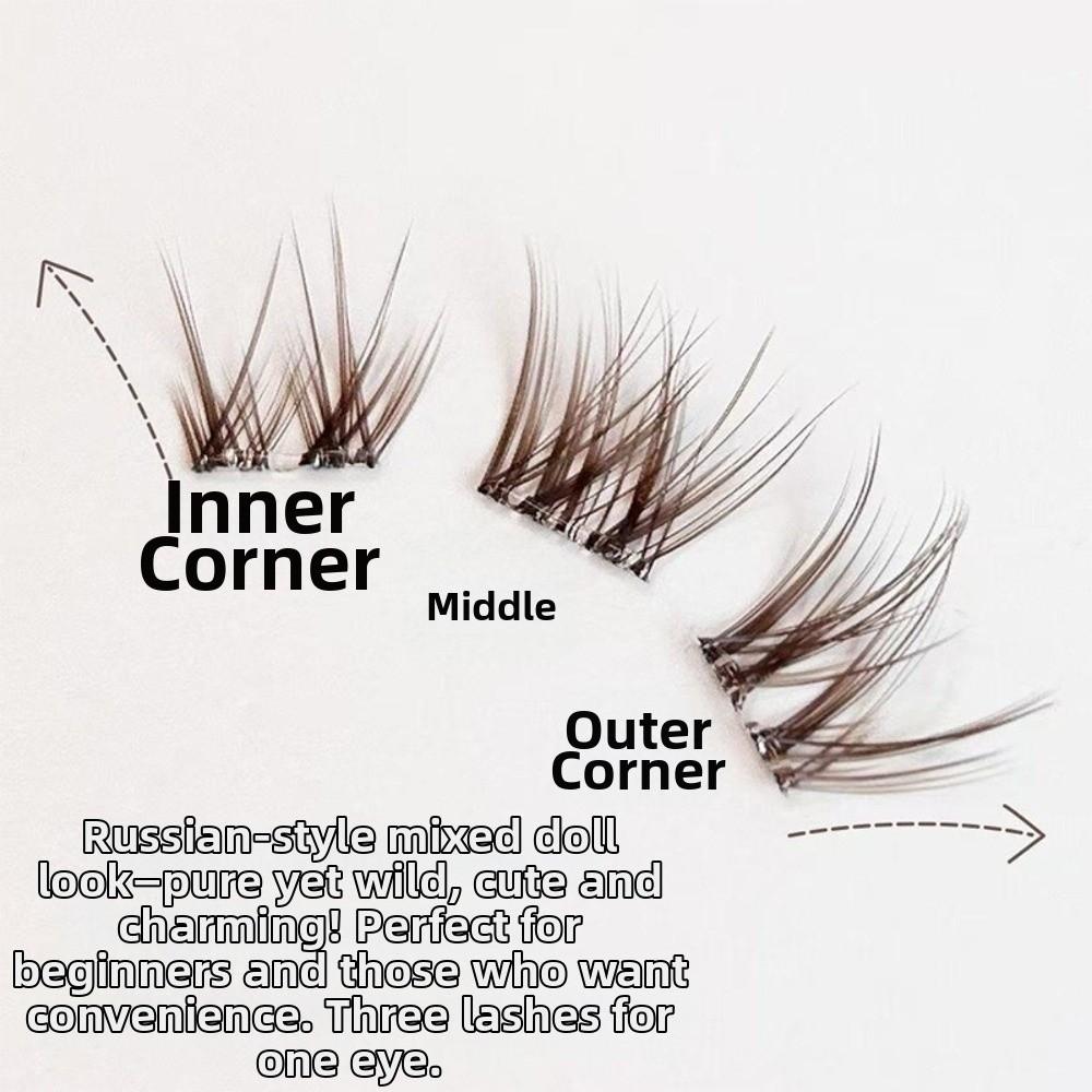 Self Adhesive/Without Glue 48/60 Clusters False Eyelashes 8/10 Rows Fake Eyelashes  Daily/Party