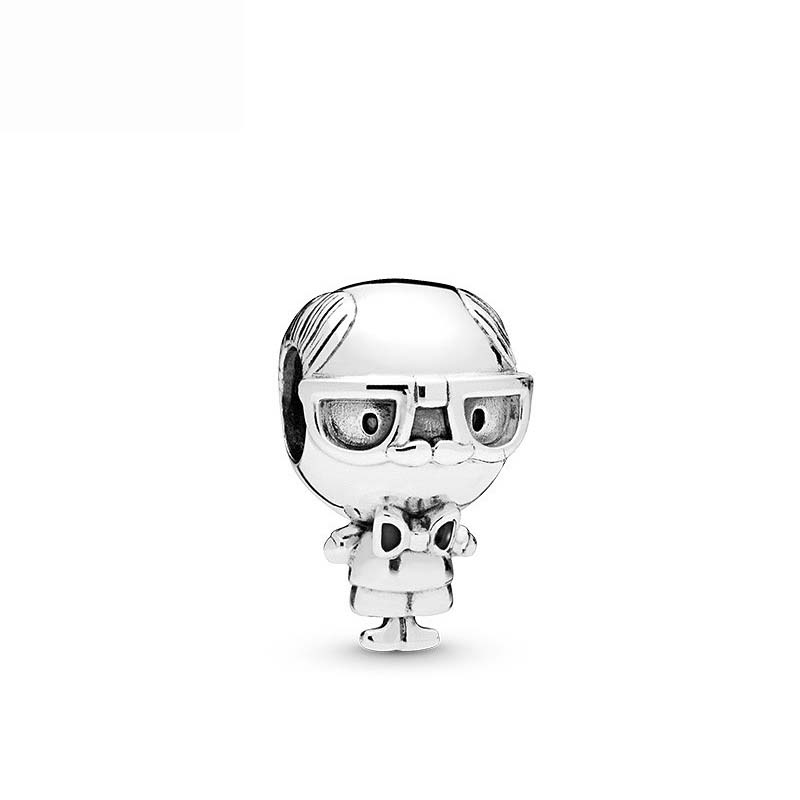925 Silver Love Footprints Bead Double Pendant Charm for DIY Bracelet Jewelry Making Gift for Boy Girl Friend