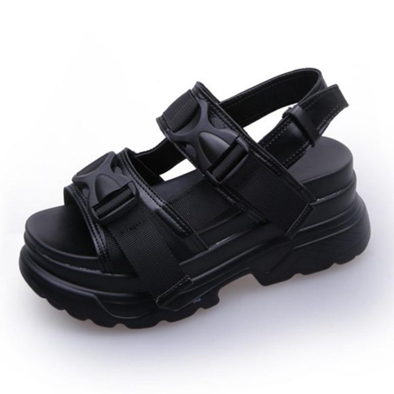 Sandali Casual Estivi Muffin Bottom Open Toe Tacco Inclinato Scarpe da Donna Taglia Grande Scarpe Romane