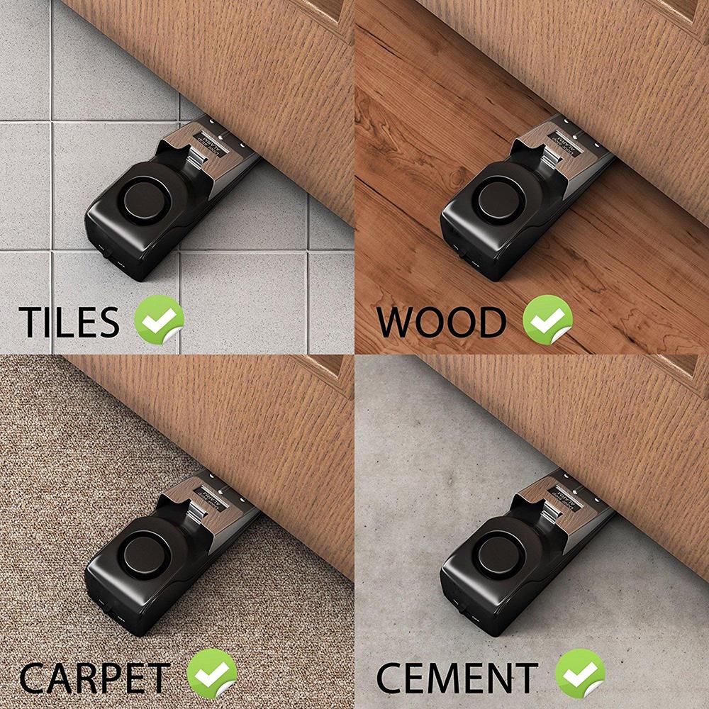 Door Stopper Alarm 120 DB 3-gear Sensitivity Anti-skid Door Stop