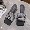 Women's High Heel Slippers Modern Slim High Heel Women's Shoes On Sale Summer 2024 New Sexy Crystal Design Women's Slippers