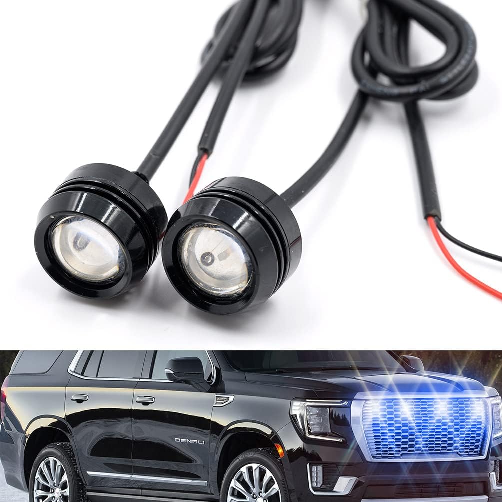 Front Bumper Extra Ice Blue LED Grill Light for 2013-2022 Chevy Silverad0 GMC Sierra 1500 2500HD 3500HD Yukon/Yukon XL Tahoe Suburban Round LED