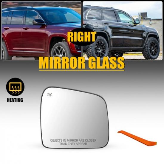 For 2011- Grand Cherokee Dodge Durango Mirror Glass Heated Passenger Side