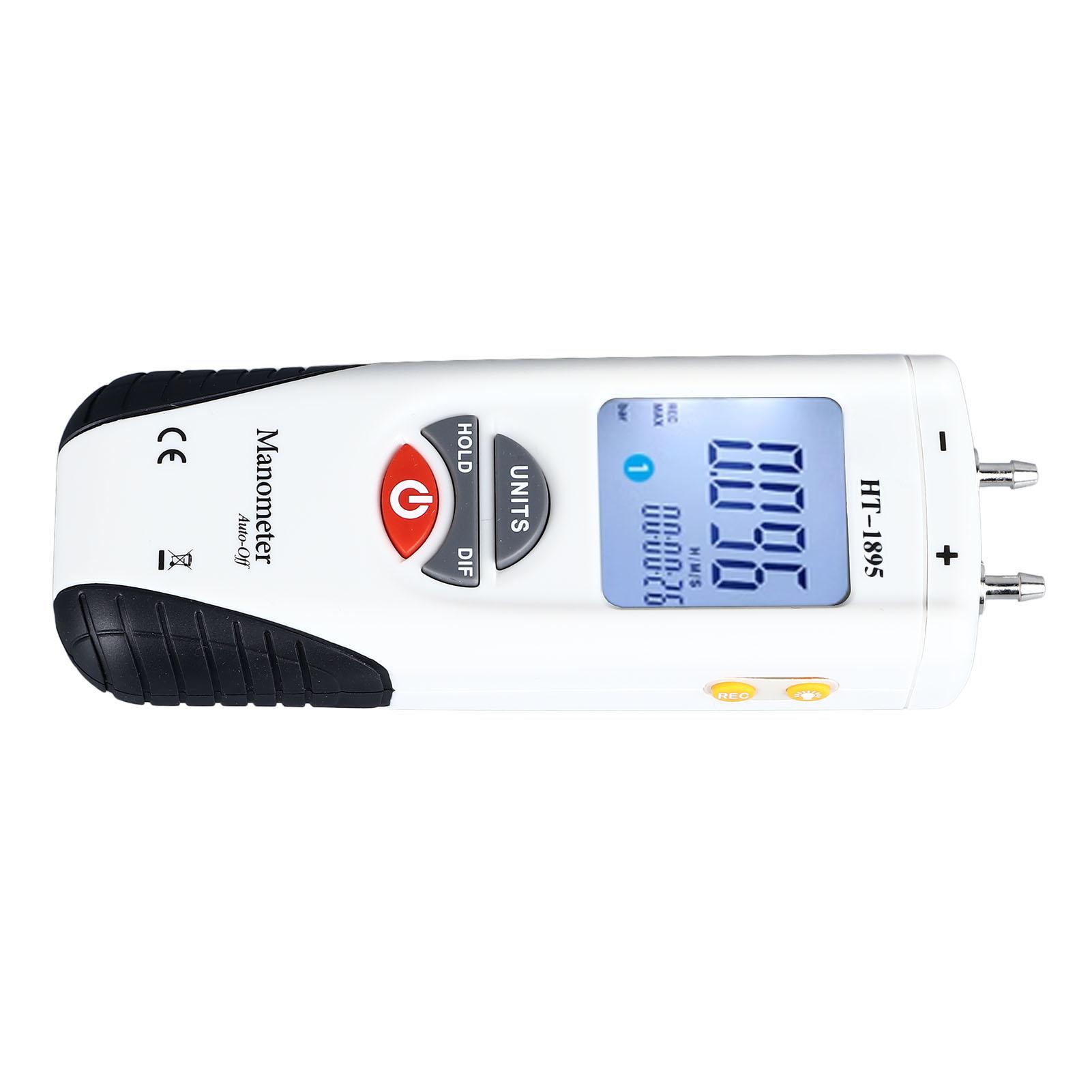 

Цифровой манометр HT1895 с подсветкой, тестер давления воздуха и газа, двухпортовый дифференциальный датчик давления