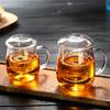 Glass Teacup Coffee Mugs With Dustproof Glass Lid Tea Filter Heat Resistant Tea Infuser Coffee Cup Infuser Filter Glass Tea Mug