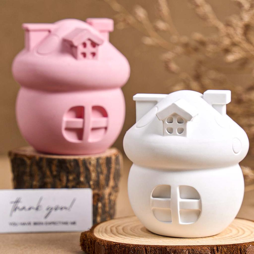 Simulation Mushroom House Silicone Candle Mold DIY Handmade Aromath Soap Plaster Resin Craft Casting Molds Home Decor Art Gifts