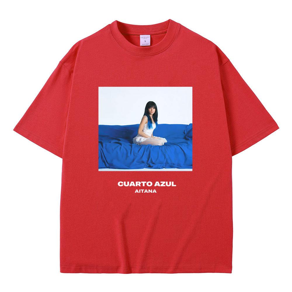 Singer Aitana CUARTO AZUL World Tour 2026 Merch T-shirt Unisex Women Fashion Casual Oversized T-shirts Streetwear Unisex Fans Gift