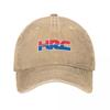 HRC Pattern Printing Cowboy Hats Adjustable Denim Baseball Cap Vintage Washed Cotton Unisex Hat for Men Women All Seasons