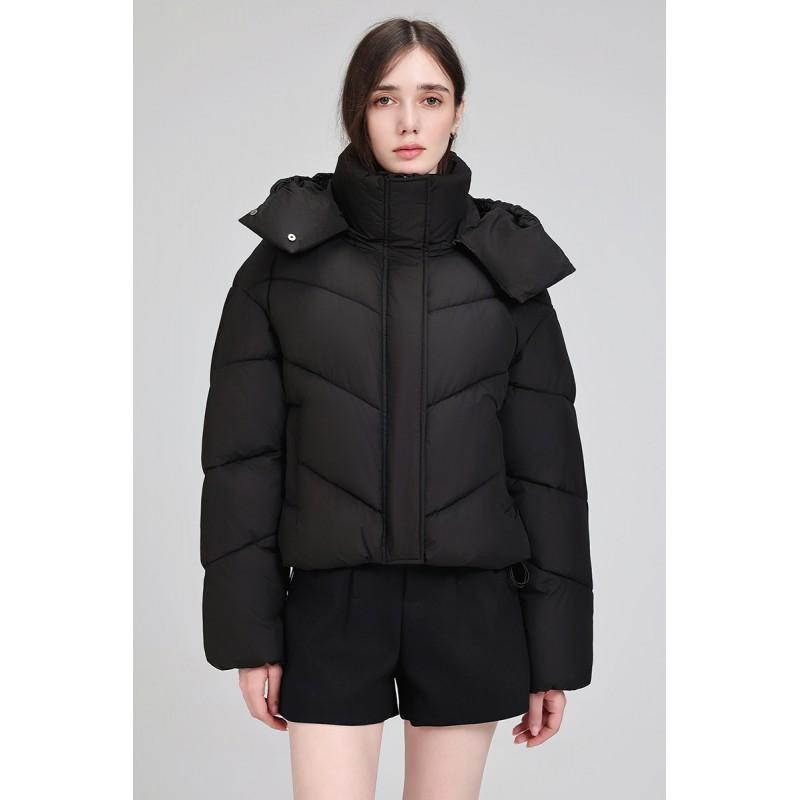 Womens Short Hooded Winter Puffer Coat Loose Fit Warm Cotton Jacket Petite Girls