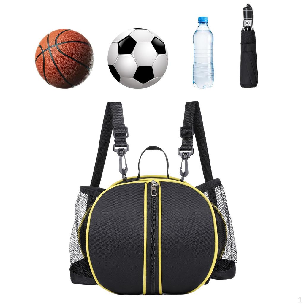 Basketball Tote Bag with Adjustable Strap And Mesh Pockets