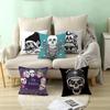 Black Grey Skull Face Living Room Decor Pillowcase Car Halloween Sofa Cushion Cover