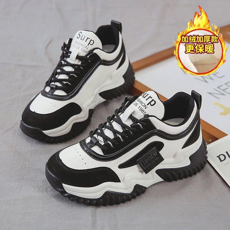 Casual dad shoes spring new student platform sneakers contrasting color lace-up casual