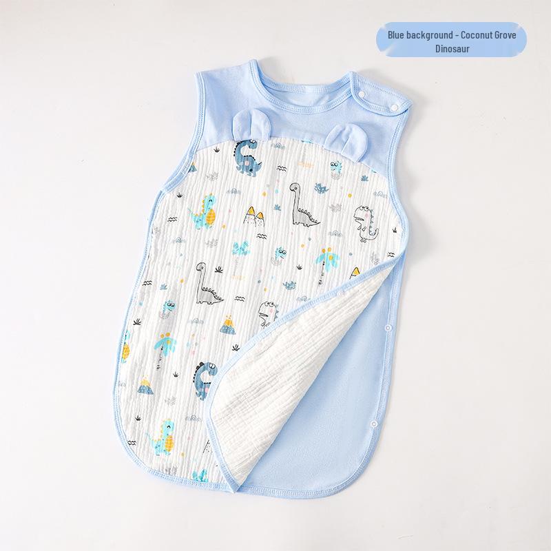 Pure Cotton Baby Sleeping Bag - All-Season Quilted Anti-Kick Blanket for Newborns