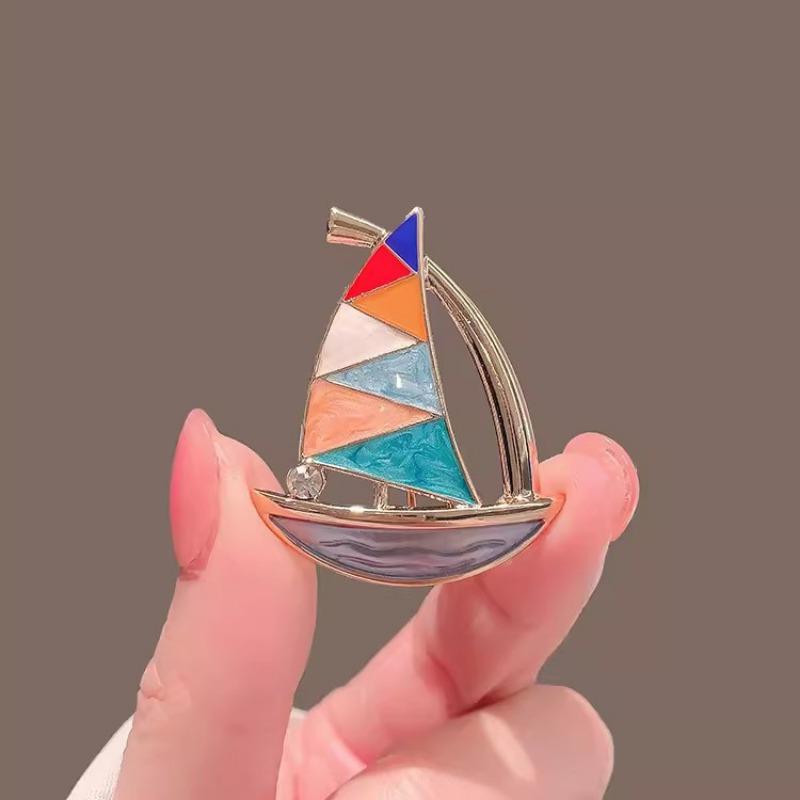 Sailboat Brooch, High-end Feminine Charm, Smooth Sailing Corsage, Niche and High-end Design Sense Brooch