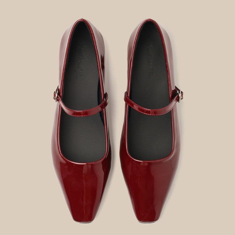 Mary Janes mit quadratischer Spitze und mittlerem Absatz, neue vielseitige Pendler-Einspangen-Damen-Einzelschuhe