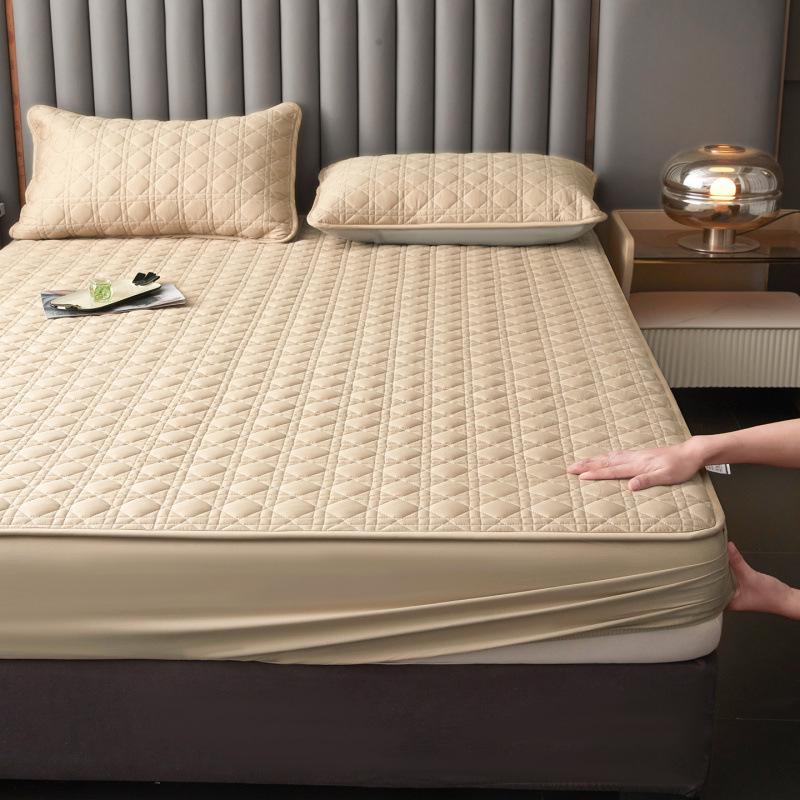 2026 New Quilted Fitted Bed Sheet - 60% Xinjiang Cotton Mattress Protector