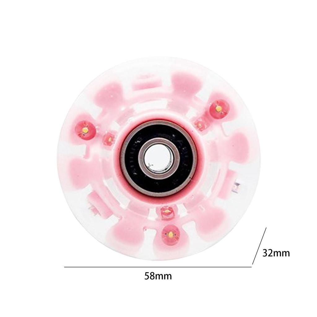 8x Luminous Roller Skate Wheels Skateboard 82A Hardness Bearings Installed