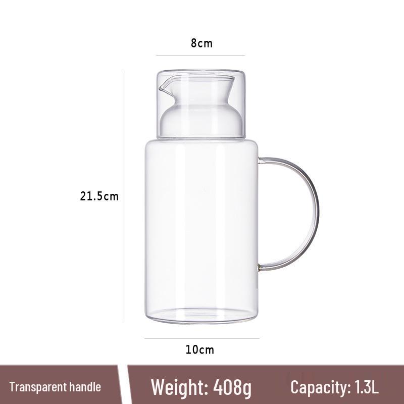 

Жаростойкий стеклянный чайник и кувшин для холодной или кипящей воды с фруктовым инфузором 1.3L