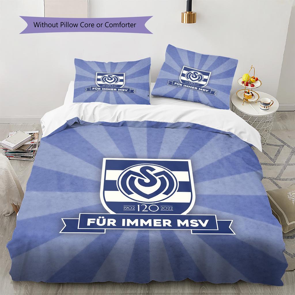 Set Copripiumino Trapuntato con Fantasia MSV Duisburg Decorazione per la Casa Regalo (1 * copripiumino + 2 * federe senza imbottitura).xwn