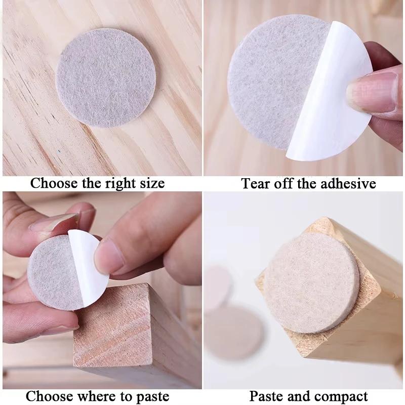 Felt Chair Leg Pads 2mm Self Adhesive Furniture Leg Feet Rug Felt Pads Anti Slip Mat Bumper Damper For Chair Table Protector