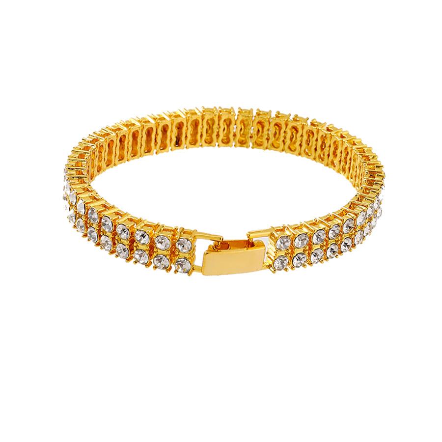 

Хип-Хоп Двухрядная 9мм Теннисная Цепь Простая Мужская и Женская Ожерелье Украшения Рэп Хип-Хоп С Украшениями