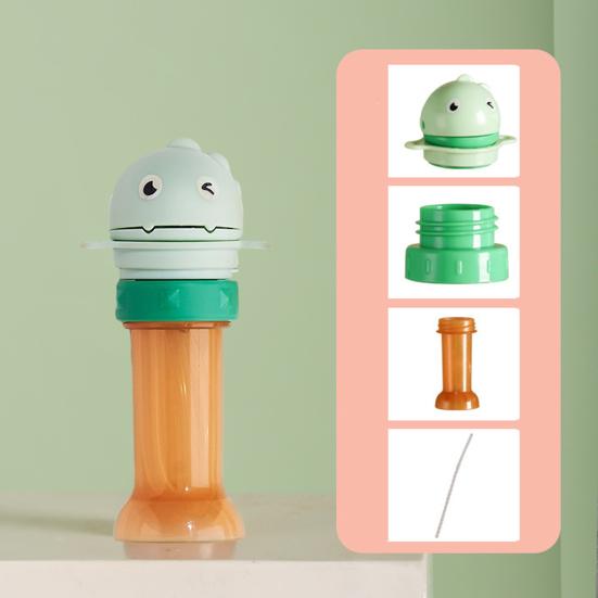 Yousheng Water Bottle Spout Conversion Cap with Straw Cartoon Dinosaur Drink Bottle Spout Adapter Universal Reusable Spill-Proof Juice Bottle