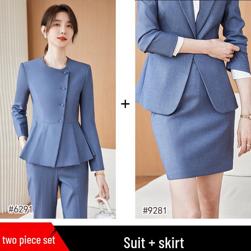 Women's High-End Professional Suit for Spring and Autumn: Elegant Attire for Hotel Managers, Front Desk Reception, and Beauty Salon Staff.