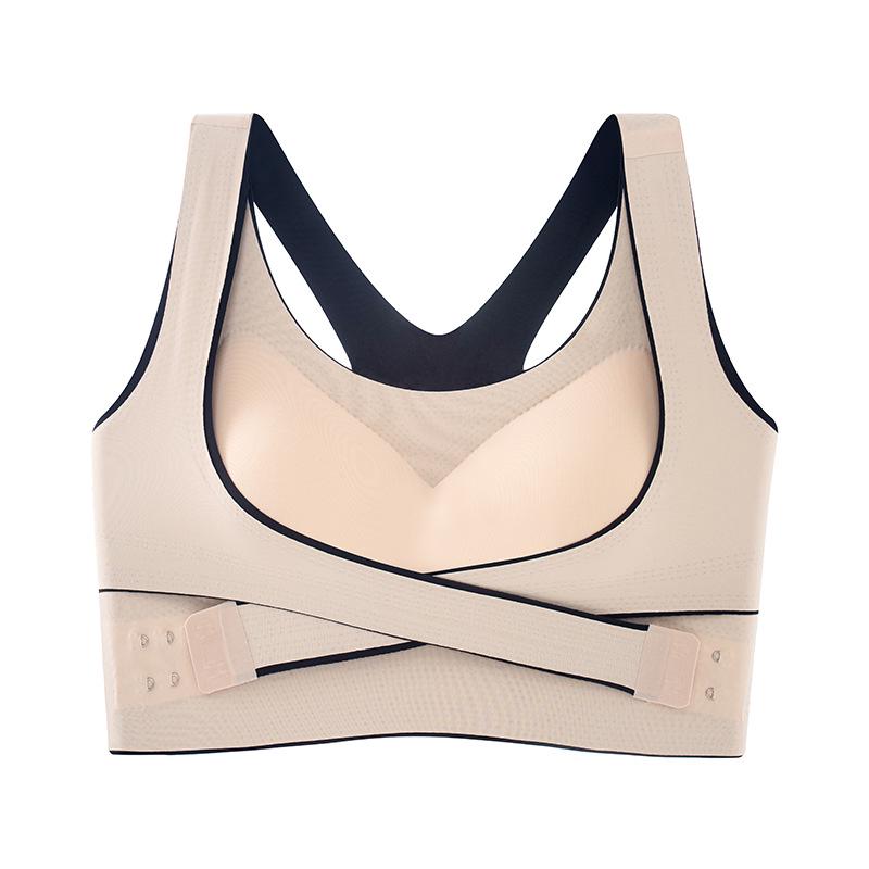 Shockproof Seamless Sports Bra: Adjustable, Beautiful Back, Front Buckle Design for Women's Fitness and Yoga.
