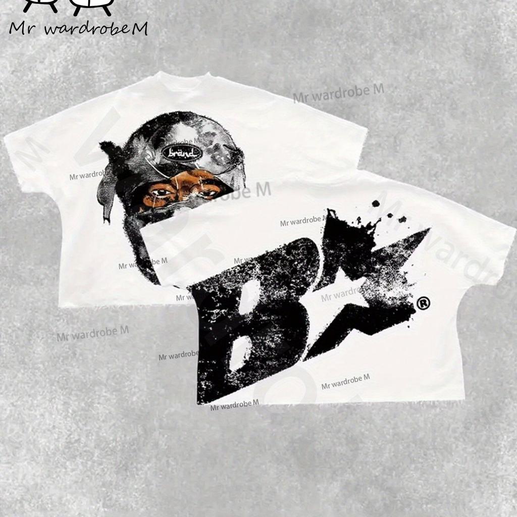 Y2K Style Printed Men's T-shirt 100% Cotton Fabric Summer Street Style Short Sleeve Women Cool Design Retro Summer