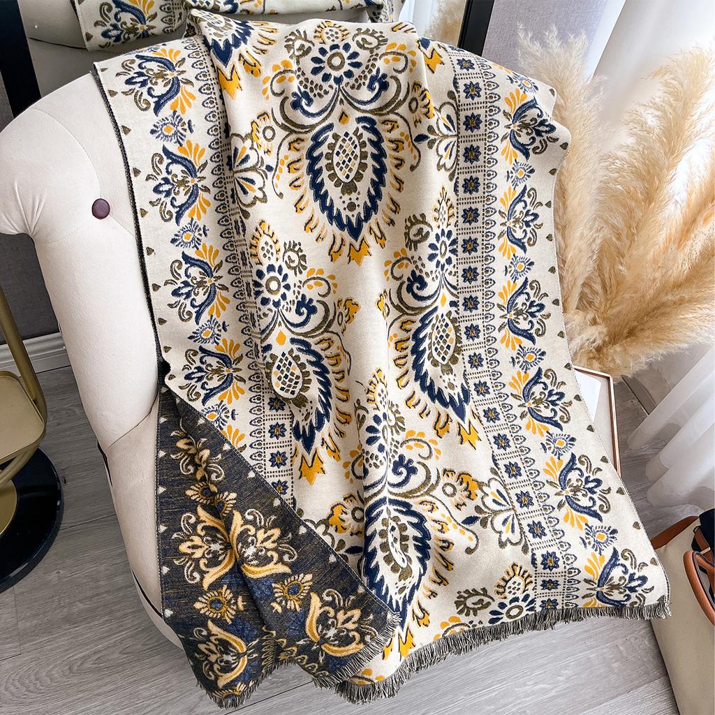 Winter Imitation Cashmere Scarf Women Design Outdoor Warm Pashmina Blanket Scarves Female Shawl Wraps Thick Foulard Bufanda