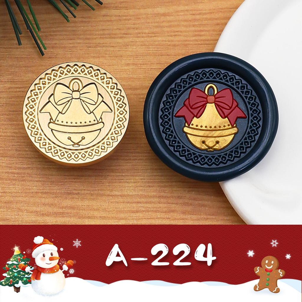 2.5cm Brass Engraved Christmas Wax Seal Stamp Heads for Envelopes & Invitations