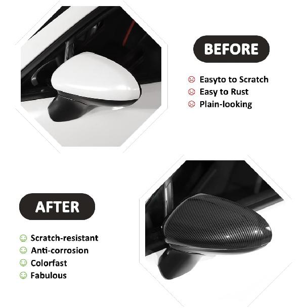 ABS Carbon Fiber Car Side Rearview Mirror Cover Trim For Subaru BRZ Toyota 86 2022-2024 Side Wing Mirror Cap Accessories (Carbon Fiber)