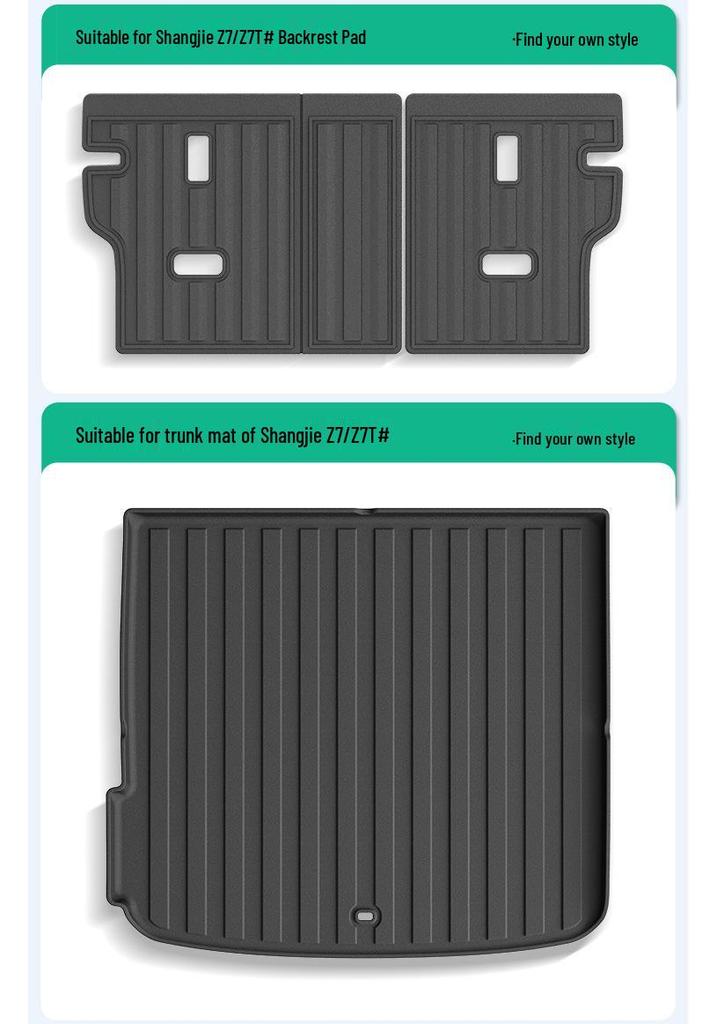 Eco-Friendly TPE Floor Mats & Seat Back Cushion for 2026 Shangjie Z7/Z7T, Dirt-Resistant