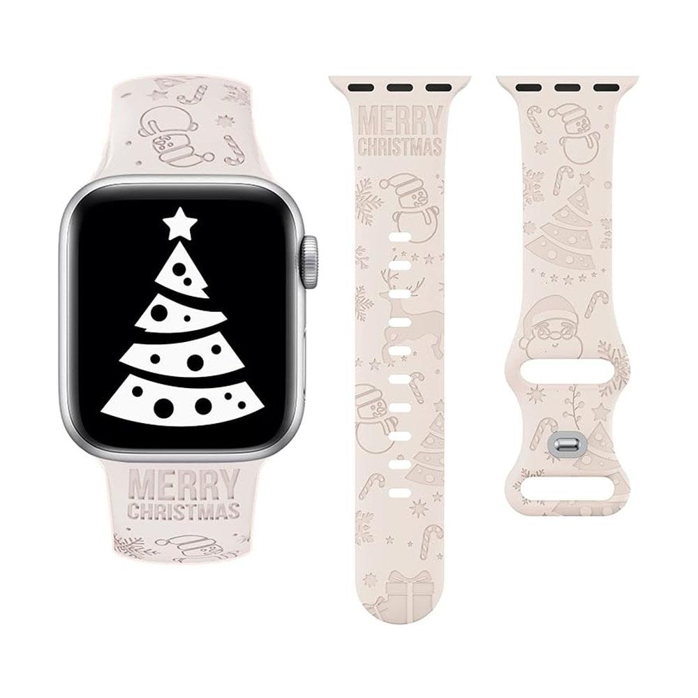 Christmas Strap For Apple Watch Bands 49mm 46mm 45mm 44mm 42 40mm Engraved Bracelet Correa IWatch Series 11 10 SE 9 8 7 Ultra2 3