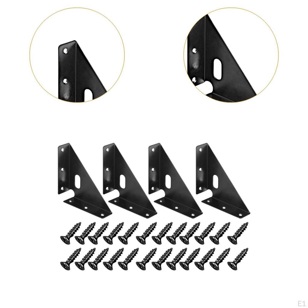 4x Heavy Duty Gusset Joints Bracket Corner Brace Angle Support Brackets with Screw Shelf