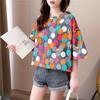 Harajuku Casual Oversized UNISEX Long T-shirt Woman Korean 2024 Summer Vintage Graphic Cartoon Print T Shirt Women Loose Y2k Gray Blue Top Streetwear