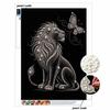 DIY Pearl Embroidery Diamond Painting Kit Majestic Lion and Butterfly Sparkling Beads Art Craft Handmade Decoration Gift for Home