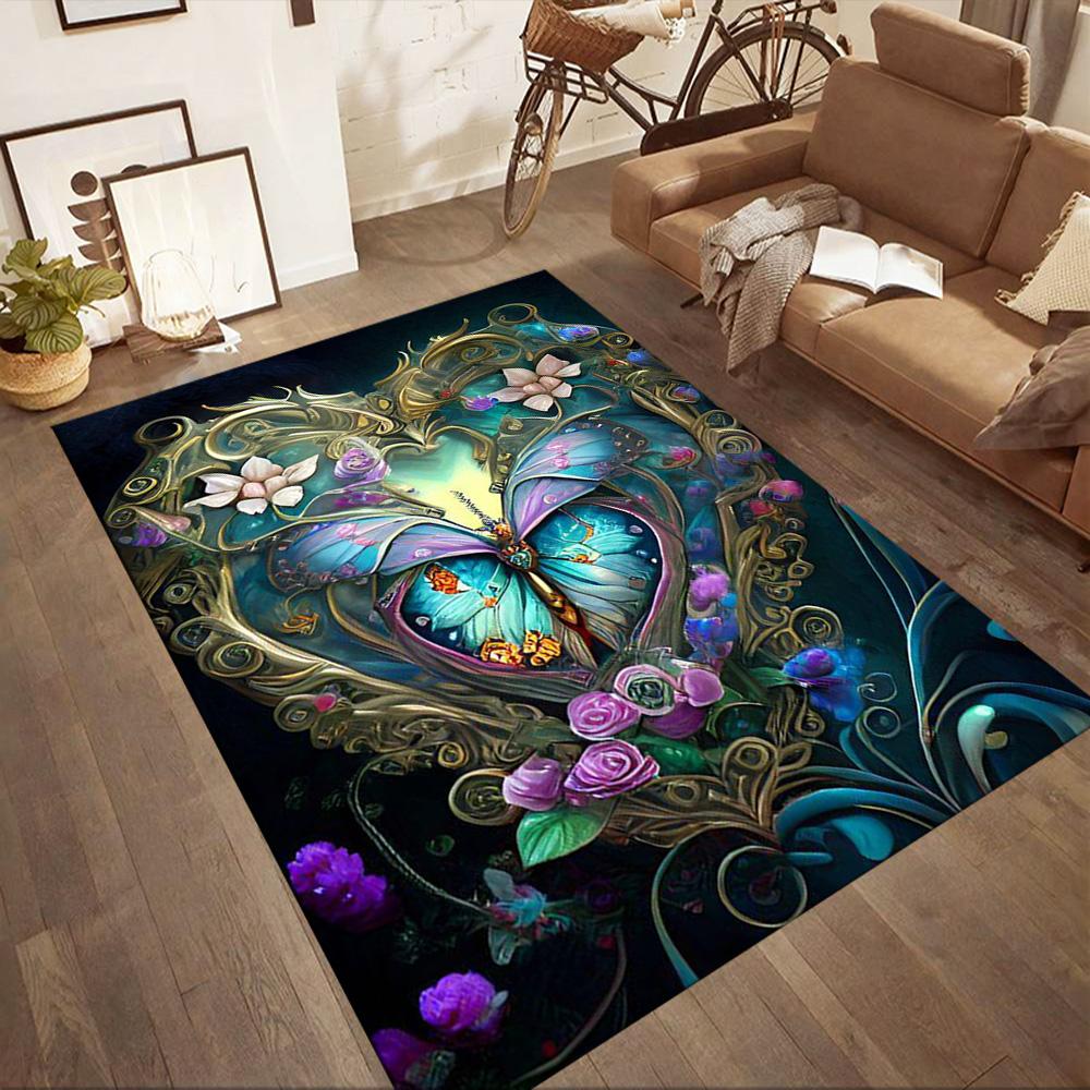 Butterfly Dream Catcher Floor Mat Design for Dining Room Balcony Entryway Dormitory Anti-slip Rug Office Home Decor Wedding Party Gift