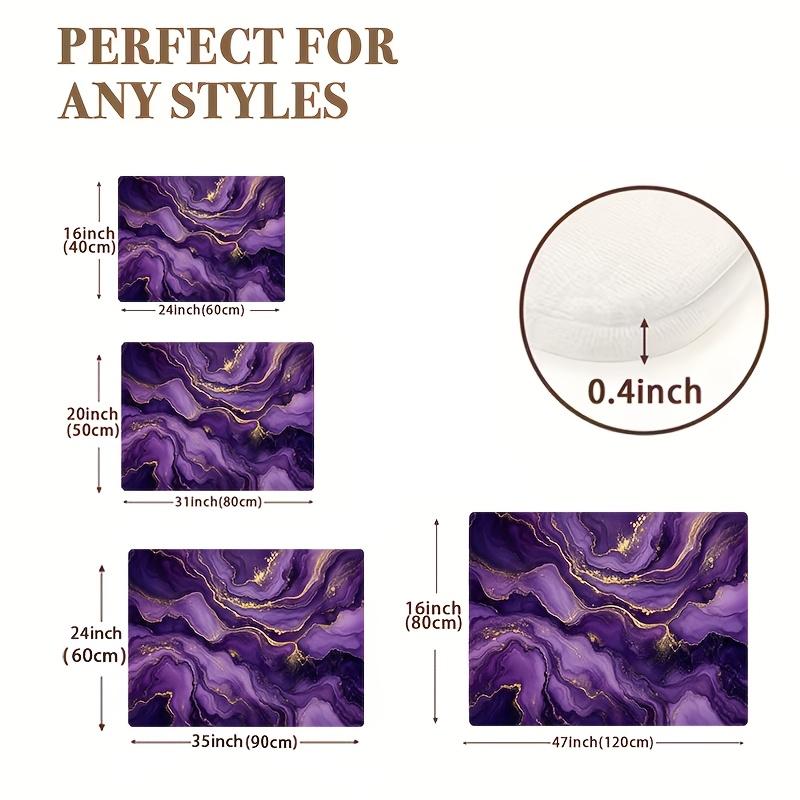 High Quality Luxury Purple and Gold Abstract Marble Area Rug for Living Room Hallway Home Decor Floor Mat Carpet