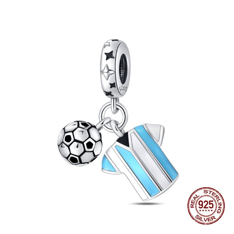 Charms Copper Fit 3Mm Original Bracelet Necklace Womens Sports Fitness Football Series Charms Diy Fine Jewelry Gifts