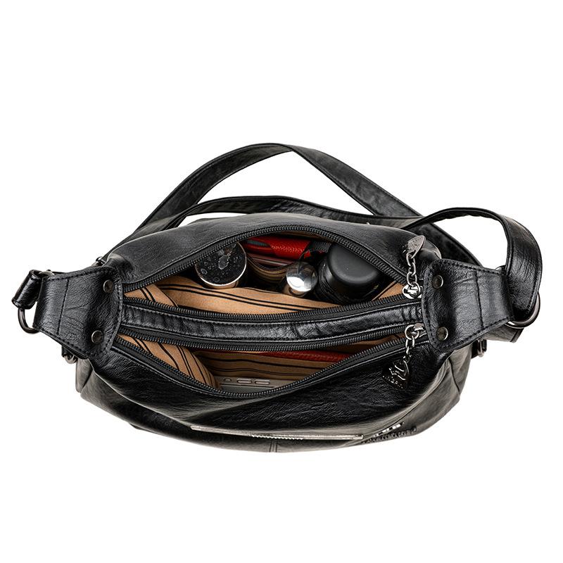 2025 New Fashion Women's Shoulder Women's Bag Middle-aged Bag Mom Versatile Large Capacity Soft Leather Crossbody Bag