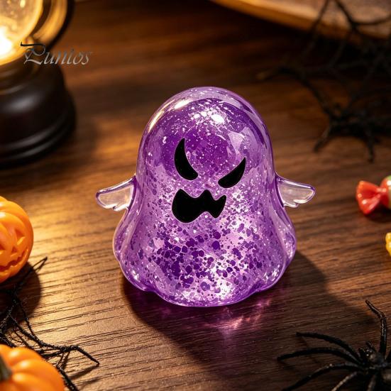 Glitter Ghost Toy Halloween Stress Relief Toy, Spooky Squeeze Sensory Clear Fidget for Focus and Relaxation