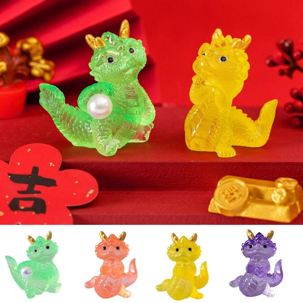 Small Transparent Resin Dragon Ornaments Chinese Zodiac Auspicious Dragons Dragon Figurine  Home