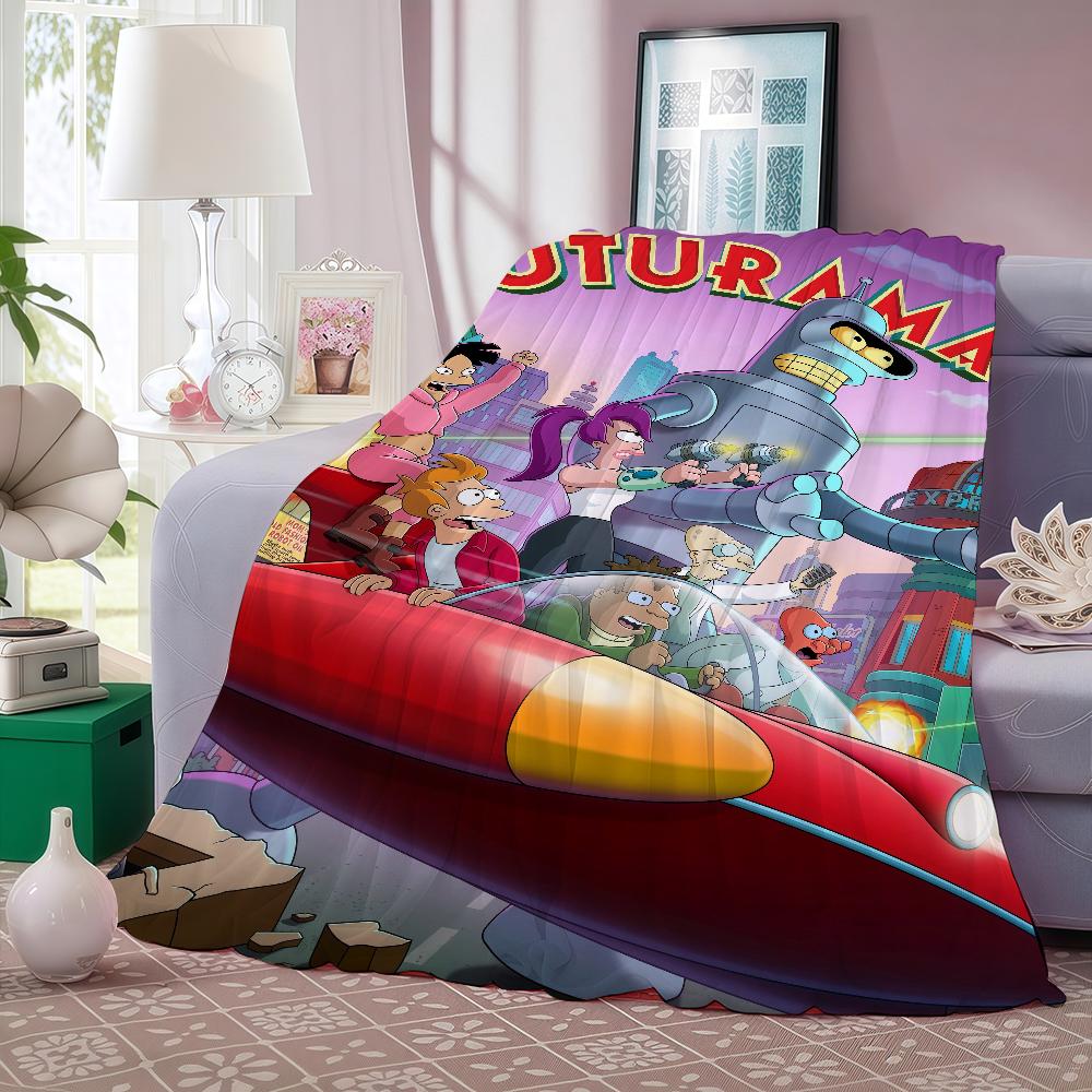 

Cartoon F-Futurama Blanket Warm And Soft Suitable For Bedroom Living Room Sofa Bed Office Travel Camping 30x40in