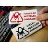 Fueled By Recycled Dinosaur Vinyl Decal Sticker, Car hobby, Window Decal, Truck Decal custom made
